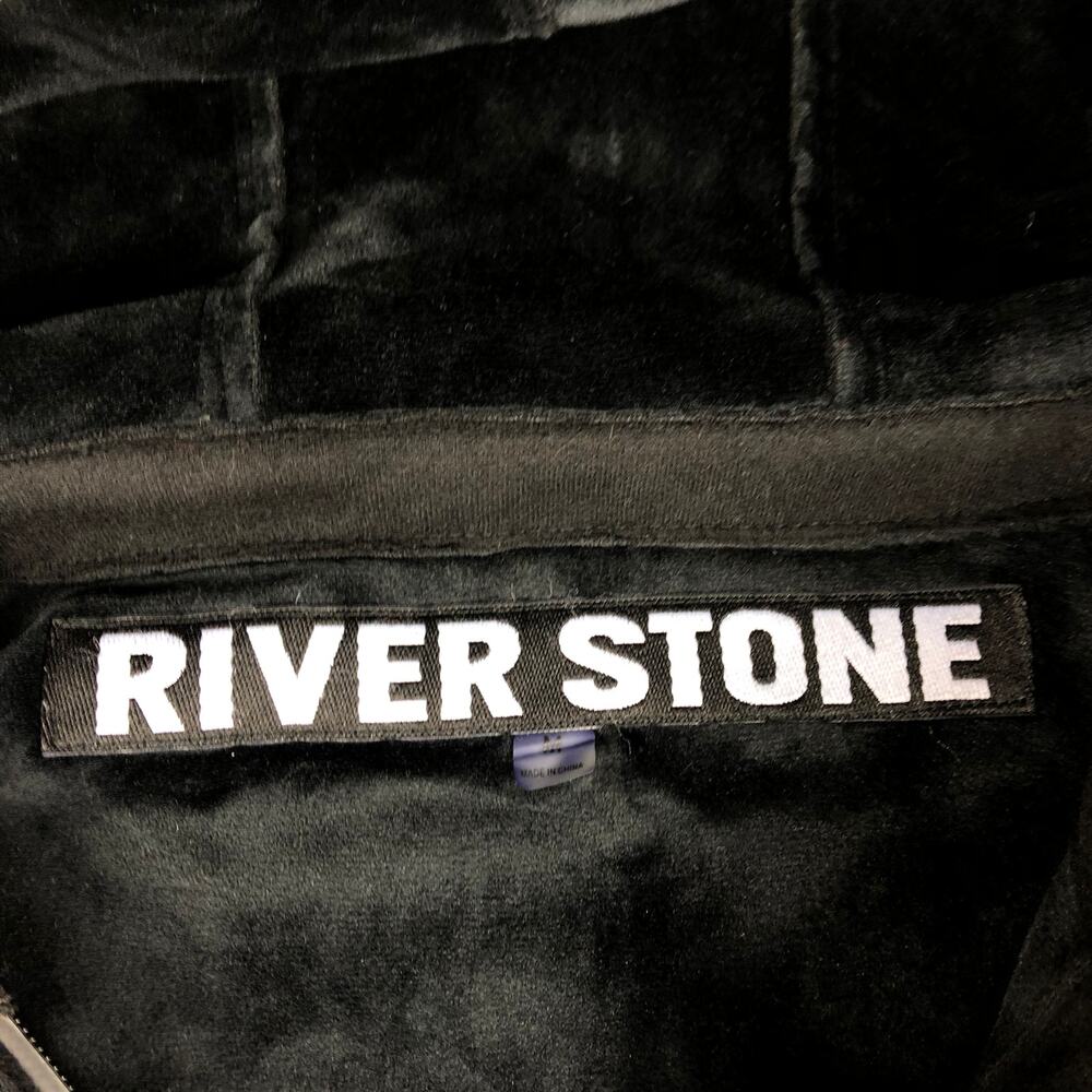 RIVER STONE Coat Black Front Zip With Hood Men's Medium NWT Thick Modern - Picture 4 of 7